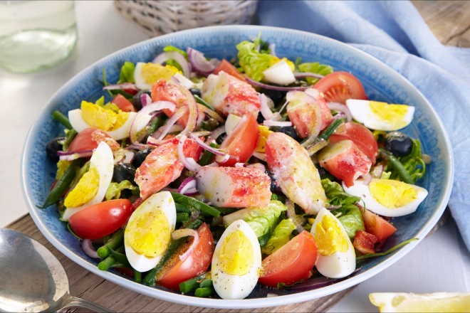 Salade Niçoise med kongekrabbe Oppskrift